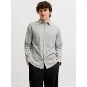 Jack & Jones Langarmhemd "JJEFIELD MELANGE SHIRT LS SN" Baumwolle, normal geschnitten