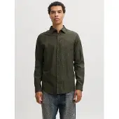 Jack & Jones Langarmhemd "JJEFIELD MELANGE SHIRT LS SN" Baumwolle, normal geschnitten