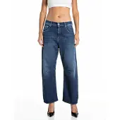 Replay 5-Pocket-Jeans "JANIE", Damen, Gr. 27, Länge 28, blau (dunkelblau), Denim/Jeans, Obermaterial: 99% Baumwolle, 1% Elasthan, barrel fit lang, Jeans 5-Pocket-Jeans, im Barrel Fit mit Abnähern