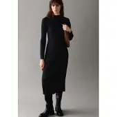 Pepe Jeans für Damen. PL9537914 Kleid Anna schwarz (L), Lässig, Baumwolle, Langarm