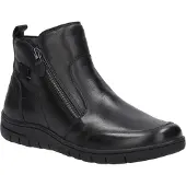 Josef seibel Stiefelette "Estenra 02, black-black", Damen, Gr. 40, schwarz (schwarz, schwarz), Obermaterial: 100% Rindsleder Leather cow., Schuhe Stiefelette