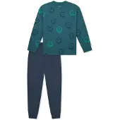 Schiesser Schlafanzug "Pyjama Nightwear", Herren, Gr. 116, bunt (blau, grün), Obermaterial: 100% Baumwolle CO., Homewear-Sets Schlafanzug