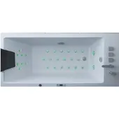 Jet-Line Whirlpool Indoor Spa Badewanne Whirlwanne VILLA ANTONELLI weiß 1800x 800 mm mit LED