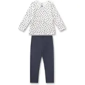 Sanetta Schlafanzug "Pyjama Schlafanzug Herzen Pyjama Kids lang 1er Pack", Jungen, Gr. 116, bunt (weiß, dunkelblau), Obermaterial: 100% Baumwolle CO., Homewear-Sets Schlafanzug