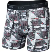 Saxx - Quest Quick-Dry Mesh Boxer Brief Fly 6'' - Kunstfaserunterwäsche Gr L grau