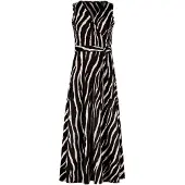 Zero Jerseykleid "Jerseykleid mit Gürtel", Damen, Gr. 40, EURO, bunt (cream, schwarz), Obermaterial: 97% Polyester PES. 3% Elasthan EL., Kleider Jerseykleid