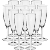 Bormioli Rocco Sektglas "Sektkelche geeicht Prosecco 0,1 l 12er Set transparent", bunt (transparent), B:5,4cm H:18,6cm Ø:5,8cm, Glas, Trinkgefäße, Sektglas, Spülmaschinenfest, Geeicht