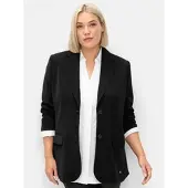 Sheego Jackenblazer "Blazer", Damen, Gr. 50, schwarz, 100% Polyester, Blazer Jackenblazer