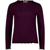 Cartoon Langarmshirt "Langarm-Shirt mit Kragen", Damen, Gr. 46, rot (schwarz dahlia), Obermaterial: 95% Baumwolle CO. 5% Elasthan EL., Shirts Langarmshirt