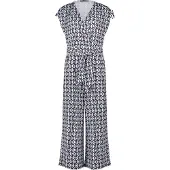 Betty Barclay Jumpsuit "Jumpsuit mit Eingrifftaschen", Damen, Gr. 38, EURO, blau (dunkelblau, weiß), Obermaterial: 95% Polyester PES. 5% Elasthan EL., Overalls Jumpsuit