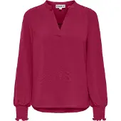 ONLY "ONLMETTE V-NECK LS SMOCK TOP NOOS WVN" Kunstfaser, regular fit