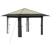 vidaXL Gazebo ohne Seitenwand 3,3 x 3,3 m Creme und Anthrazit