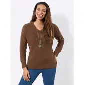 Casual Looks WITT WEIDEN V-Ausschnitt-Pullover in braun | Gr.: 50