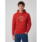 Gant für Herren. 2067157 Rotes Kapuzen-Sweatshirt mit Aufdruck (S), Lässig, Baumwolle