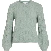 Vila Viliga Pointelle Strickpullover