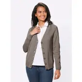 Witt Weiden Strickjacke WITT "Strickjacke Strickjacke mit farblich abgestimmten Knöpfen", Damen, Gr. 54, beige (taupe, meliert), Sportlich, gerade, V-Ausschnitt, Strickjacken Strickjacke