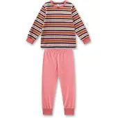 Sanetta Schlafanzug "Pyjama Pyjama Streifen lang Frottee 1er Pack", Jungen, Gr. 140, bunt (orange, weiß, blau), Obermaterial: 80% Baumwolle CO. 20% Polyester PES., Homewear-Sets Schlafanzug