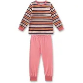 Sanetta Schlafanzug "Pyjama Pyjama Streifen lang Frottee 1er Pack", Jungen, Gr. 104, bunt (orange, weiß, blau), Obermaterial: 80% Baumwolle CO. 20% Polyester PES., Homewear-Sets Schlafanzug