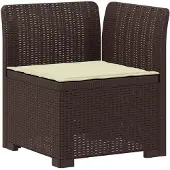 vidaXL 6-Sitzer Garten Sofa mit Kissen Rattan Look PP Braun