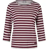 Rabe 3/4-Arm-Shirt , Damen, Gr. 42, merlot, Jersey, Obermaterial: 92% Baumwolle, 8% Elasthan, gestreift, tailliert hüftbedeckend, Rundhals, Shirts 3/4-Arm-Shirt, im Streifen-Look