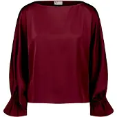 Vera Mont Satin-Bluse mit Fledermausärmeln in Deep Dahlia | Gr.: 44