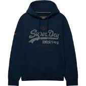 Superdry für Herren. M2014568A Heritage Relaxed Hoodie marineblau (S), Lässig, Baumwolle, Stoff