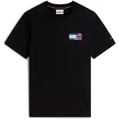 Tommy Hilfiger T-Shirt "BRAND LOVE BACK FLAG GRAPHIC", Herren, Gr. XXL, schwarz, Jersey, Obermaterial: 100% Baumwolle, bedruckt, normal, Shirts T-Shirt, mit markantem Rückenprint, normale Passform