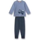 Sanetta Schlafanzug "Pyjama Schlafanzug Bagger lang Kids 1er Pack", Herren, Gr. 140, blau, Obermaterial: 100% Baumwolle CO., Homewear-Sets Schlafanzug