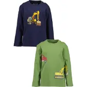 Blue Seven Langarmshirt , Jungen, Gr. 128, bunt (multipack 1), Single Jersey, Obermaterial: 100% Baumwolle, bedruckt, unifarben, Basic normal, Rundhals, Shirts Langarmshirt, Baumwolle