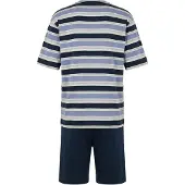 Hajo Schlafanzug "Pyjama Klima-Light Shorty", Herren, Gr. XXL, blau, Obermaterial: 60% Baumwolle CO. 40% Polyester PES., Homewear-Sets Schlafanzug