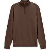 Bugatti Troyer "Regular Fit", Herren, Gr. 3XL, braun (80, braun), 95% Baumwolle, 5% Kaschmir, unifarben, regular fit, ohne Ausschnitt, Pullover Troyer, Regular Fit Baumwolle-Kaschmir Stehkragen
