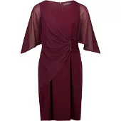 Vera Mont Cocktailkleid "Cocktailkleid mit Raffung", Damen, Gr. 48, EURO, lila (strong aubergine), Obermaterial: 95% Polyester PES. 5% Elasthan EL., Kleider Cocktailkleid
