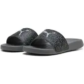Puma Badesandale "POPCAT 20 FELINE", Damen, Gr. 43, Textil, grau (slate sky, schwarz, silber), Synthetik, Schuhe Badesandale, Badelatschen