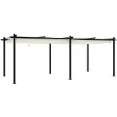 vidaXL Gartenpavillon mit Ausziehbarem Dach Creme 3x6 m Aluminium
