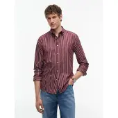 Tommy Hilfiger Langarmhemd "FLEX HAIRLINE POPLIN REGULAR FIT" Button-down-Kragen, gestreift