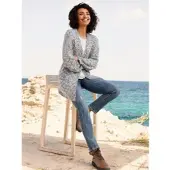 HEINE Strickjacke in bleu-gemustert | Gr.: 48