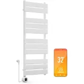 Blumfeldt Badheizkörper, Design Heizkörper Flach, Sparsamer Flachheizkörper Vertikal, 800 Watt Warmwasser Wandheizkörper für Badezimmer & Wohnzimmer, Leiser Vertikal Heizkörper mit Thermostat