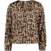 Zero Satinbluse mit Muster und Rundhalsausschnitt