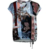 Betty Barclay Blusenshirt mit Tunnelzug in Blau/Rot | Gr.: 46