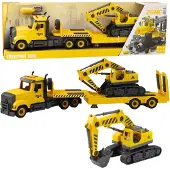 Lean Toys DIY-Abschleppwagen, abbiegender Raupenbagger, Lichter, Geräusche