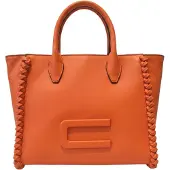 Custo Barcelona Handtasche Ardena Nova, schwarzes Leder, robuste Griffe und mehrfarbiger Schultergurt