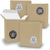 Itenga Adventskalender zum Füllen 24x Quader BRAUN + Sticker V08 Z25