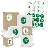 Itenga Adventskalender zum Füllen 24x Quader Würfel gemischt + Sticker (V03 Z38)