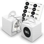 Itenga SET Adventskalender Würfelboxen weiß + Garn + Anhänger (V21) + Motiv Z23