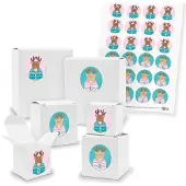 Itenga Adventskalender zum Füllen 24x Quader Würfel gemischt WEISS + Sticker (V01 Z44)