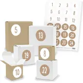 Itenga Adventskalender zum Füllen 24x Quader Würfel gemischt + Sticker (V03 Z32)