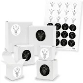 Itenga Adventskalender zum Füllen 24x Quader Würfel gemischt WEISS + Sticker (V01 Z48)