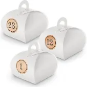 Itenga Adventskalender zum Füllen 24x Box mit Griff WEISS + Sticker V10 Z11