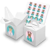 Itenga SET V42 Adventskalender Würfelbox mit Griff Weiß + Zahlensticker Z44