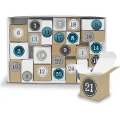 Itenga Adventskalender Komplettset zum Füllen und Aufstellen + Sticker V12 Z01